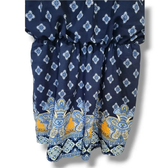Active USA women's blue paisley print sleeveless lightweight romper - small - Picture 2 of 10
